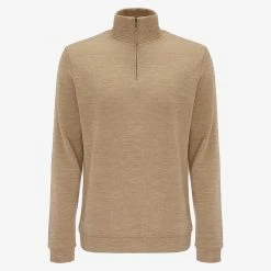 We Norwegians Tind 1/4 Zip Sweater Men Camel