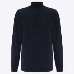 We Norwegians Tind 1/4 Zip Sweater Men Navy