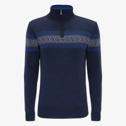 We Norwegians Signature 1/4 Zip Men Navy Blue