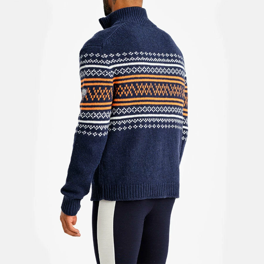We Norwegians Setesdal 1/4 Zip Sweater Men Navy/Orange 6 We Norwegians Setesdal 1/4 Zip Sweater Men Navy/Orange - Image 4