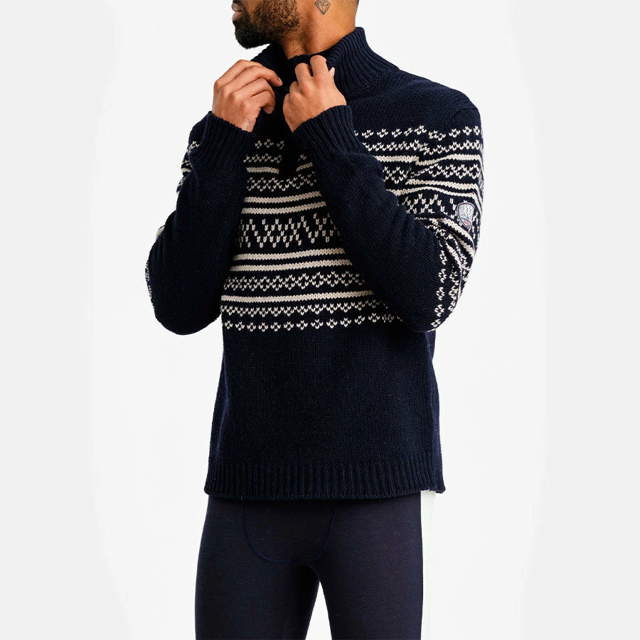 We Norwegians Setesdal 1/4 Zip Sweater Men Navy 4 We Norwegians Setesdal 1/4 Zip Sweater Men Navy - Image 2