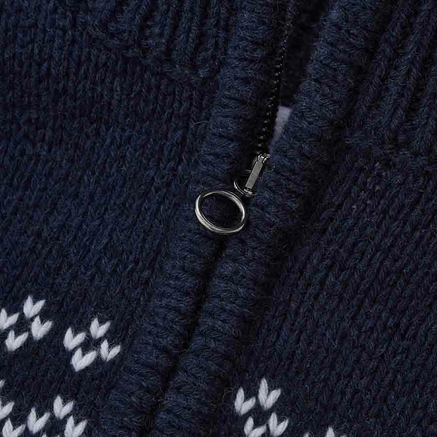 We Norwegians Setesdal 1/4 Zip Sweater Men Navy/Orange 7 We Norwegians Setesdal 1/4 Zip Sweater Men Navy/Orange - Image 5