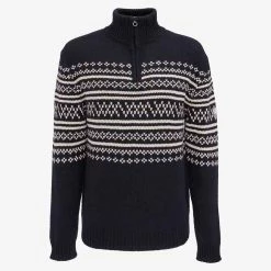 We Norwegians Setesdal 1/4 Zip Sweater Men Navy