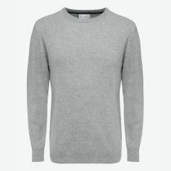 We Norwegians Blefjell Cashmere Crewneck Men Grey Melange